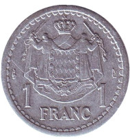 Монета 1 франк. 1943 год, Монако. Монета 1 франк. 1943 год, Монако.