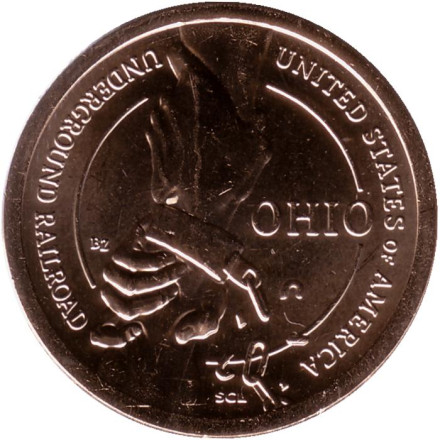 Монета 1 доллар. 2023 год (D), США. Подземная железная дорога. Серия "Американские инновации".