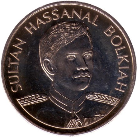 Монета 10 долларов. 1984 год, Бруней. День независимости. Султан Хассанал Болкиах. Морская нефтяная платформа. Монета 10 долларов. 1984 год, Бруней. День независимости. Султан Хассанал Болкиах. Морская нефтяная платформа.