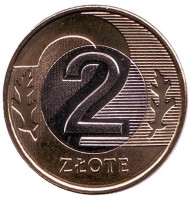 Монета 2 злотых. 2015 год, Польша. Монета 2 злотых. 2015 год, Польша.