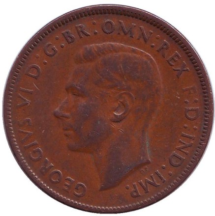 Монета 1 пенни. 1941 год, Австралия. (Без точки после "PENNY") Кенгуру. Монета 1 пенни. 1941 год, Австралия. (Без точки после "PENNY") Кенгуру.