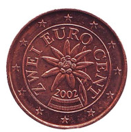 Монета 2 цента. 2002 год, Австрия. Монета 2 цента. 2002 год, Австрия.