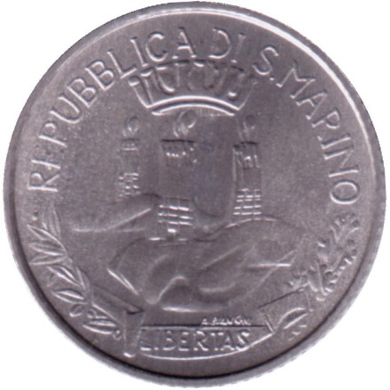 Монета 2 лиры. 1982 год, Сан-Марино. Научные исследования. Монета 2 лиры. 1982 год, Сан-Марино. Научные исследования.