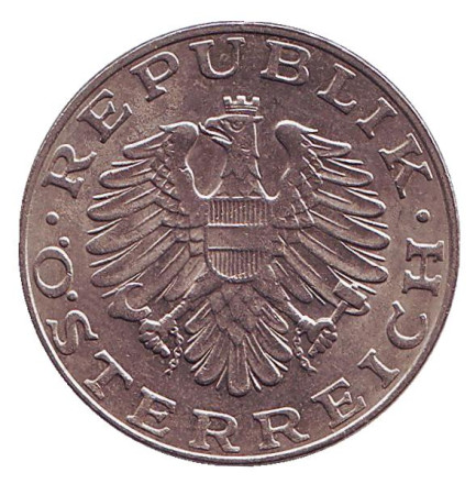 Монета 10 шиллингов. 1976 год, Австрия. Женщина из Вахау. Монета 10 шиллингов. 1976 год, Австрия. Женщина из Вахау.