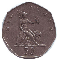Монета 50 пенсов. 1979 год, Великобритания. Монета 50 пенсов. 1979 год, Великобритания.