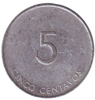 Монета 5 сентаво. 1988 год, Куба. Монета 5 сентаво. 1988 год, Куба.
