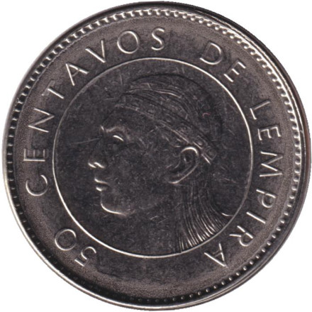 Монета 50 сентаво. 2007 год, Гондурас.