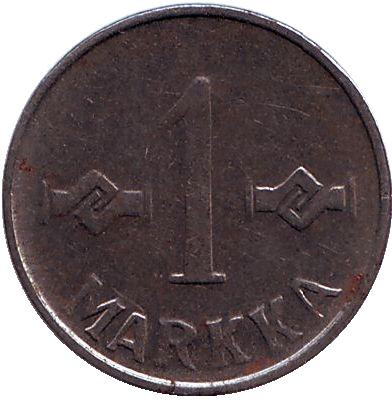 Монета 1 марка. 1952 год, Финляндия. (Новый тип)