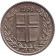 Монета 10 аураров. 1959 год, Исландия.