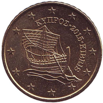 Монета 50 центов. 2015 год, Кипр.