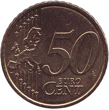 Монета 50 центов. 2015 год, Кипр. Монета 50 центов. 2015 год, Кипр.