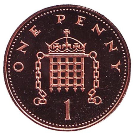 Монета 1 пенни. 1983 год, Великобритания. Proof.