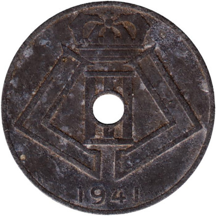 Монета 10 сантимов. 1941 год, Бельгия. (Belgique-Belgie)