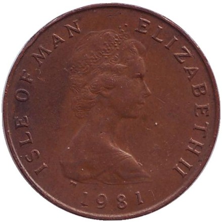 Монета 2 пенса. 1981 год (AB), Остров Мэн. Птица. Монета 2 пенса. 1981 год (AB), Остров Мэн. Птица.