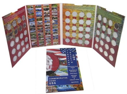 Альбом-планшет для монет США "Национальные парки". Капсульный. Производство Россия.