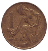 Монета 1 крона. 1983 год, Чехословакия. Монета 1 крона. 1983 год, Чехословакия.