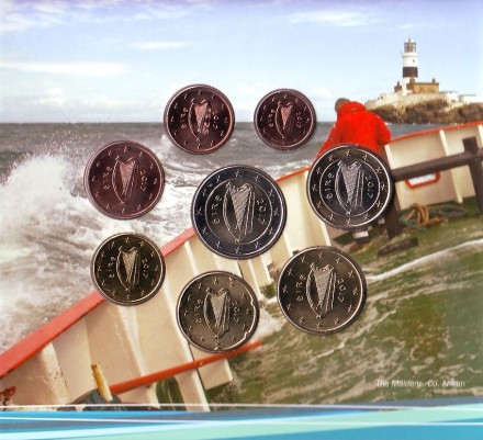 Ирландские маяки и ирландская береговая охрана. Годовой набор монет Ирландии. 2017 год, Ирландия.