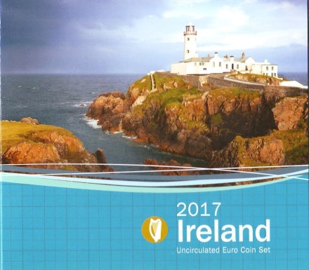 Ирландские маяки и ирландская береговая охрана. Годовой набор монет Ирландии. 2017 год, Ирландия.