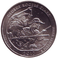 Национальный исторический парк имени Джорджа Роджерса Кларка. Монета 25 центов (P). 2017 год, США.