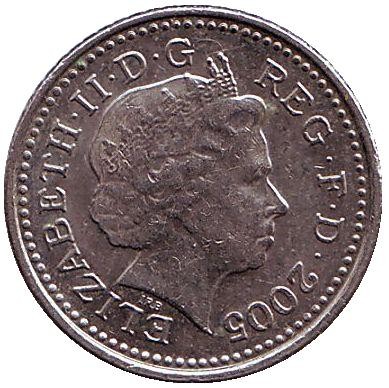 Монета 5 пенсов. 2005 год, Великобритания. Монета 5 пенсов. 2005 год, Великобритания.