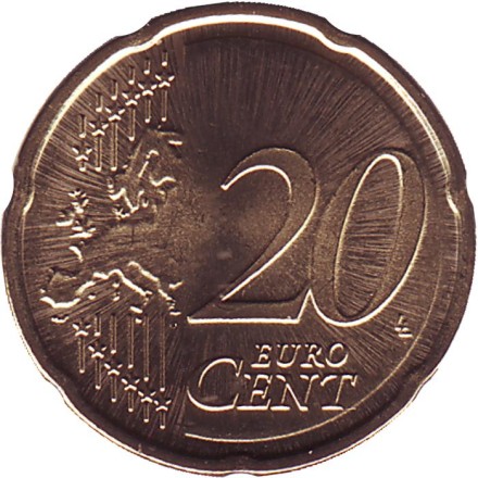 Монета 20 центов. 2020 год, Эстония.