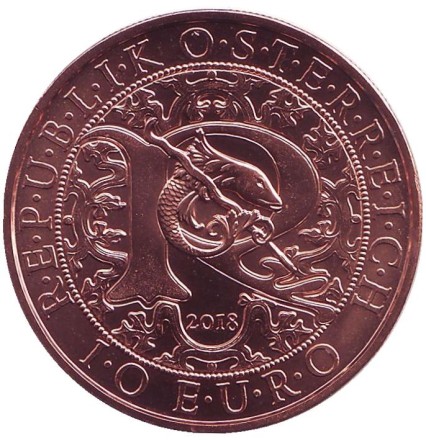 Монета 10 евро. 2018 год, Австрия. Архангел Рафаил. Посланники небес. Монета 10 евро. 2018 год, Австрия. Архангел Рафаил. Посланники небес.