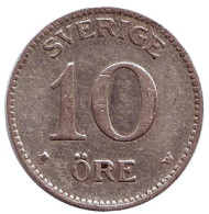 Монета 10 эре. 1911 год, Швеция. Монета 10 эре. 1911 год, Швеция.