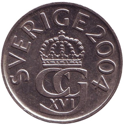 Монета 5 крон. 2004 год, Швеция. Монета 5 крон. 2004 год, Швеция.