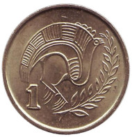 Монета 1 цент. 2003 год, Кипр. Птица. Монета 1 цент. 2003 год, Кипр. Птица.