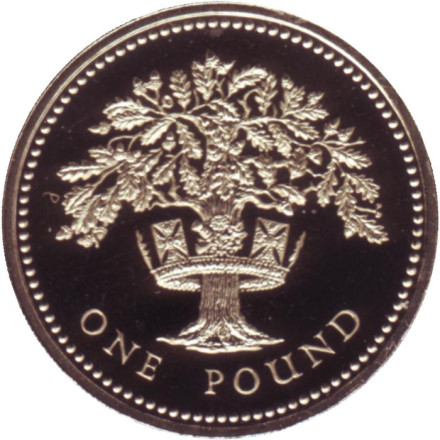 Монета 1 фунт. 1987 год, Великобритания. Proof.
