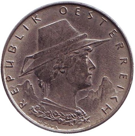 Монета 10 грошей. 1928 год, Австрия. Женщина из Тироля.