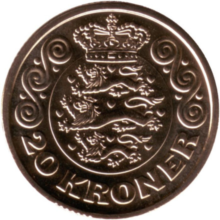 Монета 20 крон. 2021 год, Дания.