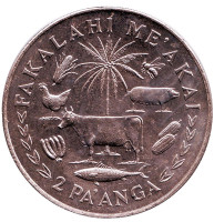 ФАО. Корова. Король Тауфа’ахау Тупоу IV. Монета 2 паанга. 1977 год, Тонга.
