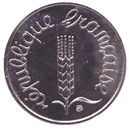 Монета 1 сантим. 1973 год, Франция. ("Роса"). Монета 1 сантим. 1973 год, Франция. ("Роса").
