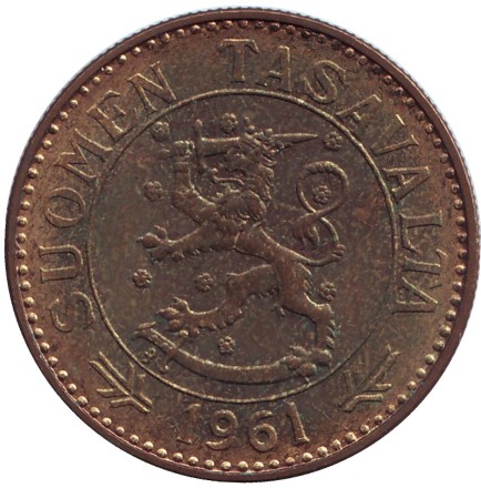 Монета 50 марок. 1961 год, Финляндия. Монета 50 марок. 1961 год, Финляндия.