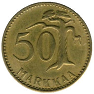 Монета 50 марок. 1960 год, Финляндия. Монета 50 марок. 1960 год, Финляндия.