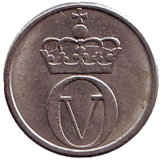 Монета 10 эре. 1962 год, Норвегия. Пчела.  Монета 10 эре. 1962 год, Норвегия. Пчела.