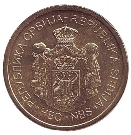 Монета 2 динара. 2018 год, Сербия. UNC. Монастырь Грачаница. Монета 2 динара. 2018 год, Сербия. UNC. Монастырь Грачаница.