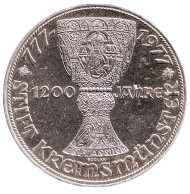 Монета 100 шиллингов. 1977 год, Австрия. 1200 лет Кремсмюнстерскому аббатству. BU. Монета 100 шиллингов. 1977 год, Австрия. 1200 лет Кремсмюнстерскому аббатству. BU.