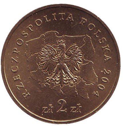 Монета 2 злотых, 2004 год, Польша. Нижнесилезское воеводство.