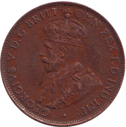 Монета 1/2 пенни. 1936 год, Австралия.