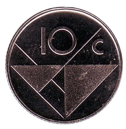 Монета 10 центов. 1993 год, Аруба. UNC.