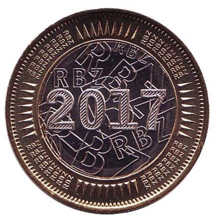 Монета 1 доллар. 2017 год, Зимбабве. Бонд-коин.