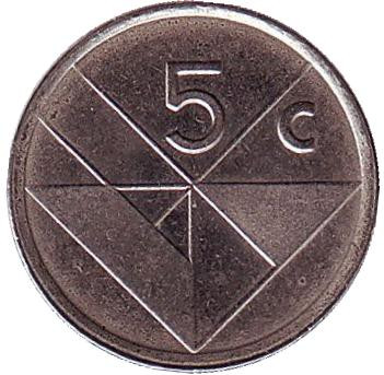 Монета 5 центов. 2001 год, Аруба.