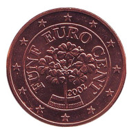 Монета 5 центов. 2002 год, Австрия. Монета 5 центов. 2002 год, Австрия.