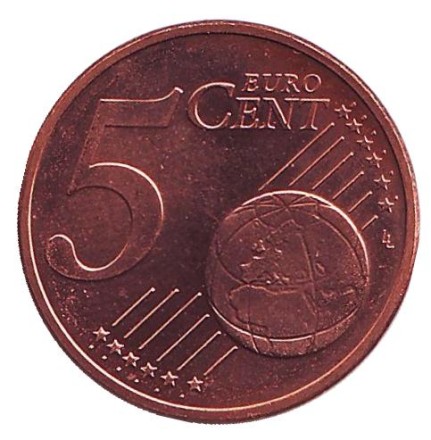 Монета 5 центов. 2002 год, Австрия. Монета 5 центов. 2002 год, Австрия.