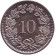 Монета 10 раппенов. 2009 год, Швейцария. Монета 10 раппенов. 2009 год, Швейцария.