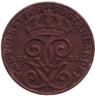 Монета 1 эре. 1922 год, Швеция. Монета 1 эре. 1922 год, Швеция.