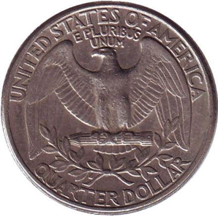 Монета 25 центов. 1977 (D) год, США. Вашингтон. Монета 25 центов. 1977 (D) год, США. Вашингтон.