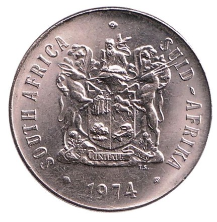 Монета 50 центов. 1974 год, ЮАР. UNC. Цветы.